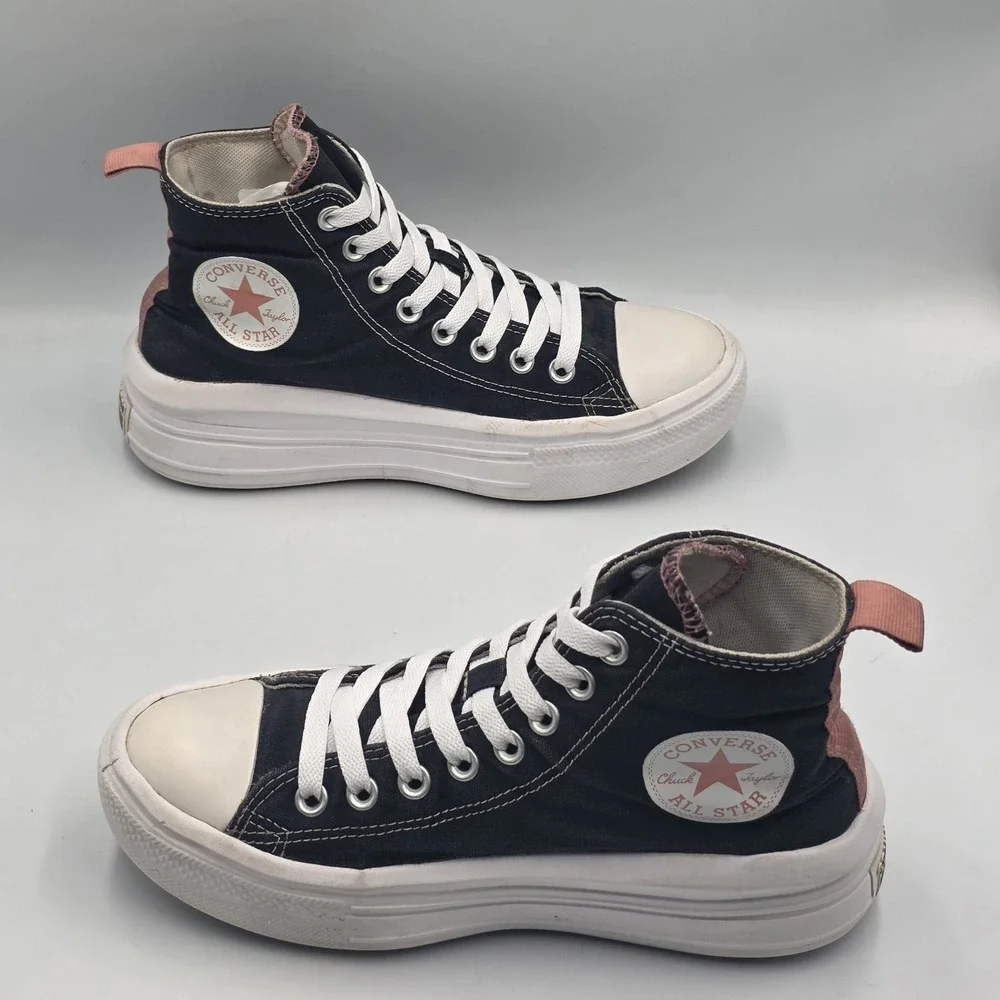 Converse Chuck Taylor AllStar High Move Platform Womens Black-Pink Sneakers 6.5